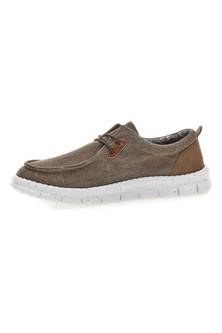Taupe Stoff Slipper mit Schnürsenkeln Max dillan MXM518A68