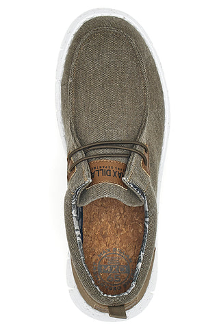 Taupe Stoff Slipper mit Schnürsenkeln Max dillan MXM518A68