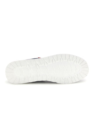 Blaue Stoff-Slipper mit Ferre-Schnürsenkeln FU330