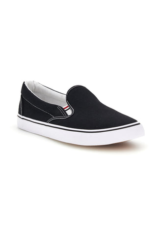 Schwarzer Stoff Slip-On Sneakers 2t2l 24X030