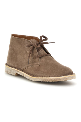 Taubenfarbene Schnürstiefeletten aus Leder Ptr 2902
