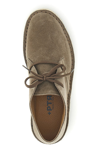 Taubenfarbene Schnürstiefeletten aus Leder Ptr 2902