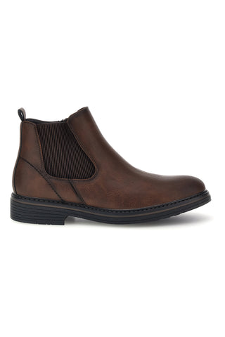 Stivaletti Chelsea marroni con zip laterale e suola a contrasto Jerpoint 2Y5285