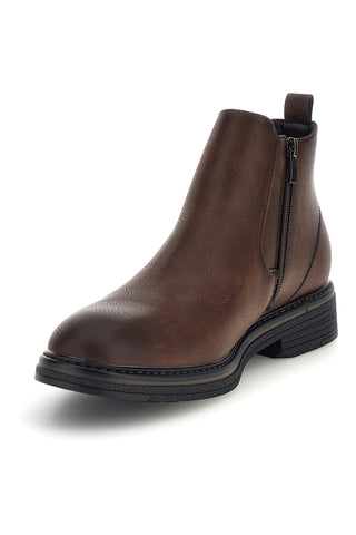 Stivaletti Chelsea marroni con zip laterale e suola a contrasto Jerpoint 2Y5285