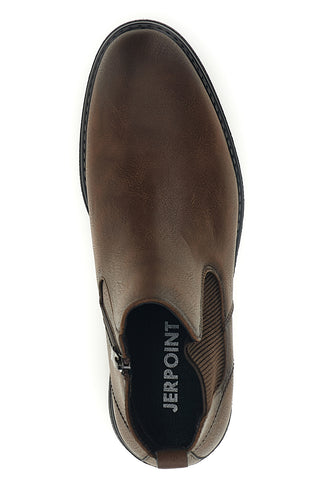 Stivaletti Chelsea marroni con zip laterale e suola a contrasto Jerpoint 2Y5285