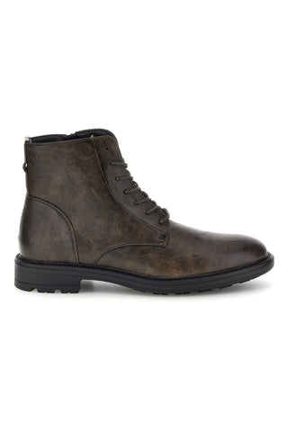 Stivaletti kaki stringati effetto vissuto con zip laterale Jerpoint 9Y1737