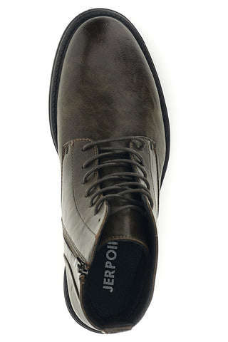 Stivaletti kaki stringati effetto vissuto con zip laterale Jerpoint 9Y1737