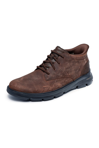 Braune Slip-Ins-Stiefeletten von Skechers Arch Fit Garza Ridley