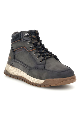 Sneakers alte grigie con colletto imbottito e dettagli a contrasto Mustang 36M0021004