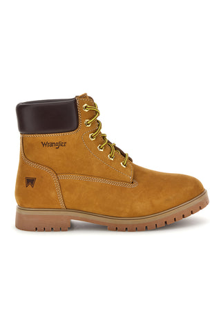 Scarponcini ocra in nabuk con lacci Wrangler 2026305435A