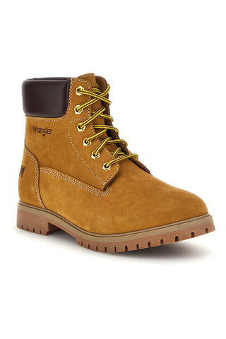 Scarponcini ocra in nabuk con lacci Wrangler 2026305435A