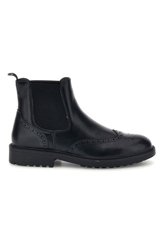 Stivaletti Chelsea neri con decori brogue e suola carrarmato Johes land 1681312