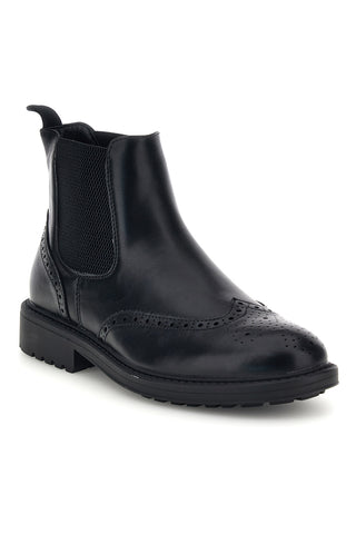 Stivaletti Chelsea neri con decori brogue e suola carrarmato Johes land 1681312