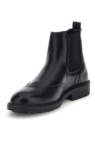 Stivaletti Chelsea neri con decori brogue e suola carrarmato Johes land 1681312