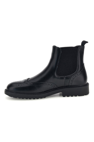 Stivaletti Chelsea neri con decori brogue e suola carrarmato Johes land 1681312