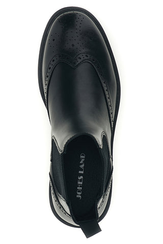Stivaletti Chelsea neri con decori brogue e suola carrarmato Johes land 1681312