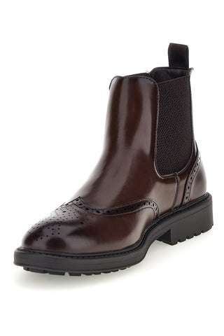 Stivaletti marroni Chelsea con lavorazione brogue Johes Land 1681312