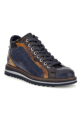 Stringete Alte Blu in Pelle con Dettaglio Pitonato Pittarello eco 26276052
