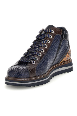 Stringete Alte Blu in Pelle con Dettaglio Pitonato Pittarello eco 26276052