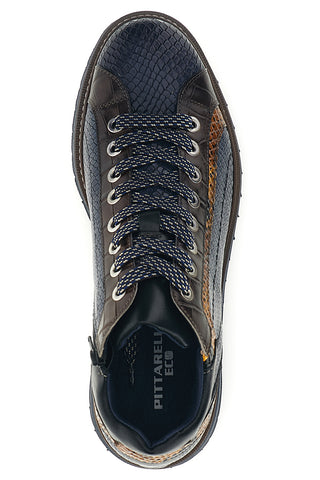 Stringete Alte Blu in Pelle con Dettaglio Pitonato Pittarello eco 26276052