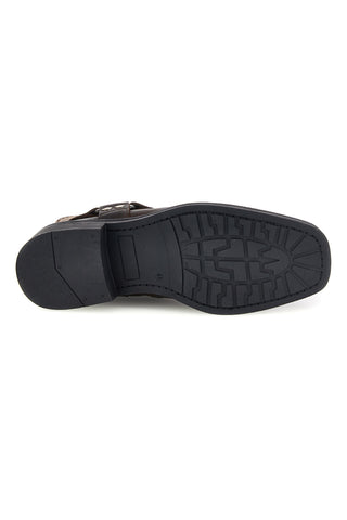 Braune Biker-Stiefel aus Leder mit Riemen und Nieten von Pittarello, Art.-Nr. 262590058