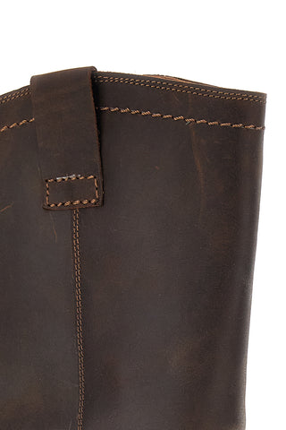Braune Biker-Stiefel aus Leder mit Riemen und Nieten von Pittarello, Art.-Nr. 262590058