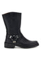 Schwarze Biker-Stiefel aus Leder mit Riemen und Nieten, Pittarello Eco 262590058