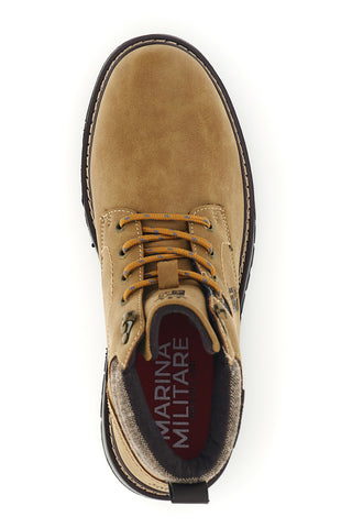 Anfibi cuoio con lacci e suola carrarmato Marina militare MM973
