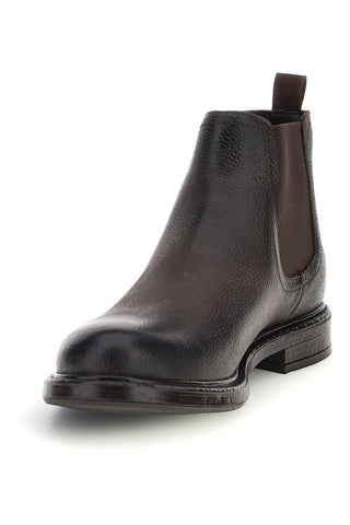 Braune Chelsea-Stiefeletten aus Leder mit Gummizug von Andrea Bruni, Modell OM4009