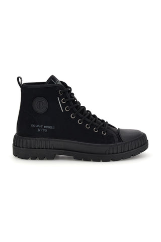 Sneaker Alta Nera in Tessuto con Suola Carrarmato Cotton belt CBM421A3204