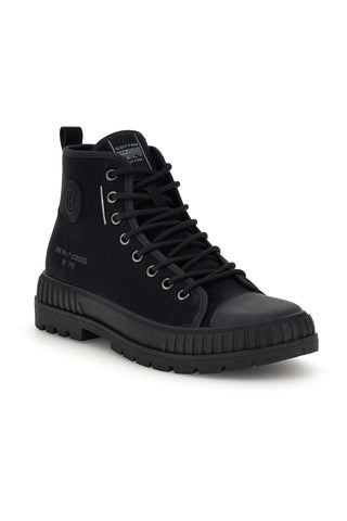 Sneaker Alta Nera in Tessuto con Suola Carrarmato Cotton belt CBM421A3204