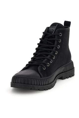 Sneaker Alta Nera in Tessuto con Suola Carrarmato Cotton belt CBM421A3204