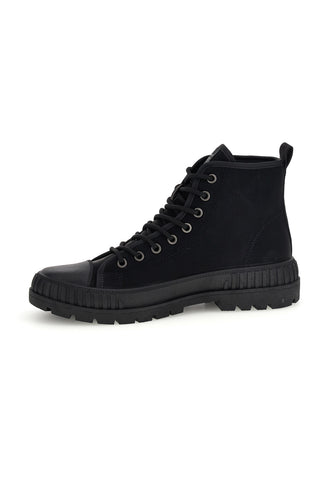 Sneaker Alta Nera in Tessuto con Suola Carrarmato Cotton belt CBM421A3204