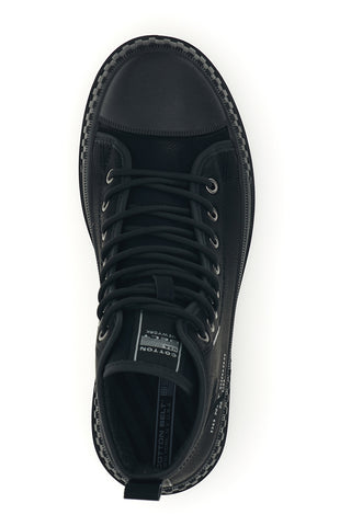 Sneaker Alta Nera in Tessuto con Suola Carrarmato Cotton belt CBM421A3204