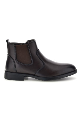 Stivaletti Chelsea marroni con elastici laterali e zip Longford 1371