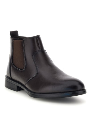 Stivaletti Chelsea marroni con elastici laterali e zip Longford 1371