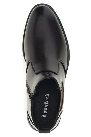 Stivaletti Chelsea marroni con elastici laterali e zip Longford 1371