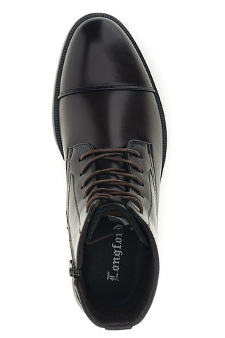 Stivaletti marroni stringati con puntale e zip laterale Longford 2111