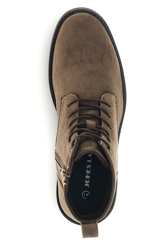 Braune Stiefeletten mit Schnürung und Reißverschluss von Johes Land T24602M1A