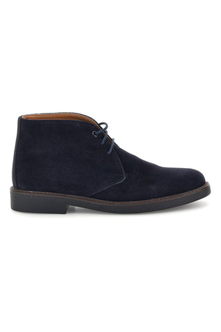 Mitternachtsblaue Stiefeletten aus Wildleder mit Schnürung, Art.-Nr. Ptr 3100