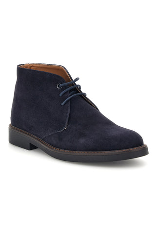 Mitternachtsblaue Stiefeletten aus Wildleder mit Schnürung, Art.-Nr. Ptr 3100