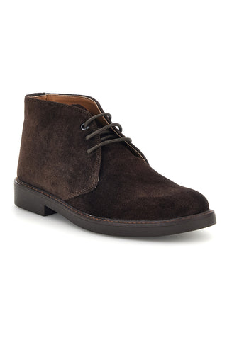 Dunkelbraune Stiefeletten aus Wildleder, Made in Italy, Ptr 3100