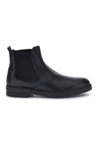 Schwarze Chelsea-Stiefeletten aus Leder, Made in Italy, Pittarello Focus 042
