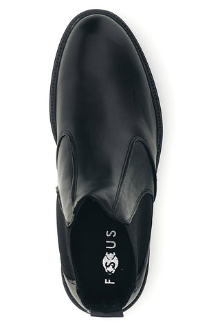 Schwarze Chelsea-Stiefeletten aus Leder, Made in Italy, Pittarello Focus 042