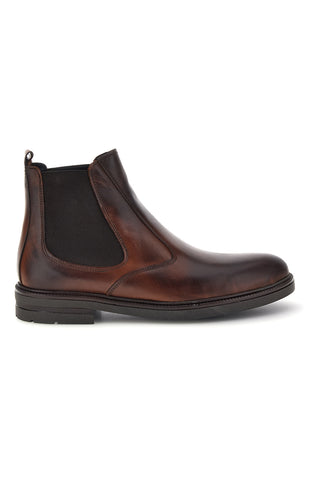 Braune Chelsea-Stiefeletten aus Leder, Made in Italy, Pittarello Focus 042