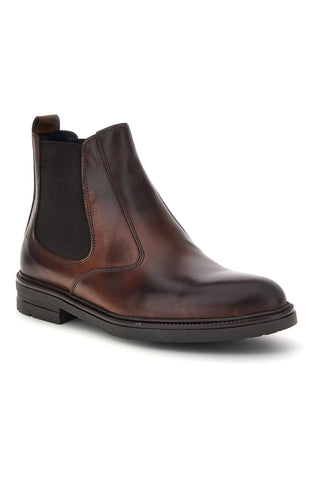 Braune Chelsea-Stiefeletten aus Leder, Made in Italy, Pittarello Focus 042