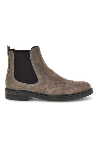 Taupefarbene Stiefeletten aus echtem Leder, Made in Italy, Pittarello 044