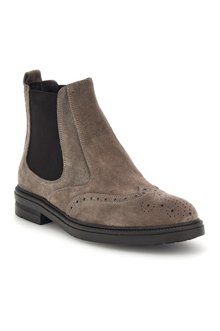 Taupefarbene Stiefeletten aus echtem Leder, Made in Italy, Pittarello 044