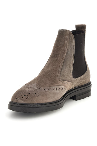 Taupefarbene Stiefeletten aus echtem Leder, Made in Italy, Pittarello 044