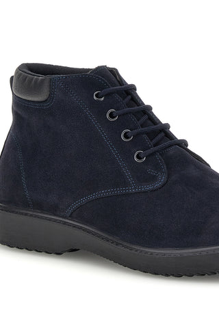 Polacchini blu in pelle con lacci Pittarello 1256